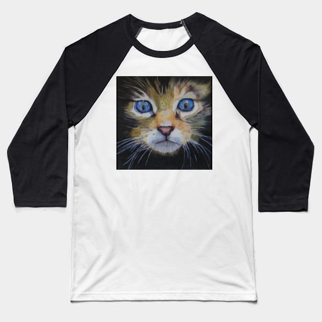 Blue blue eyes! Kitten Baseball T-Shirt by angipangi7